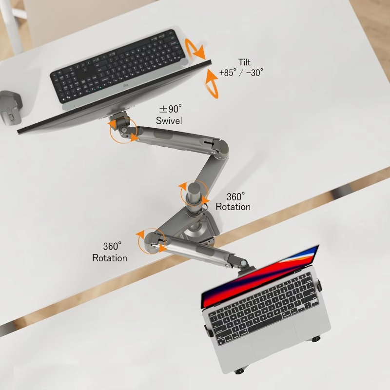 Dual Monitor Arm - Dual Arm 2 in 1 Combo