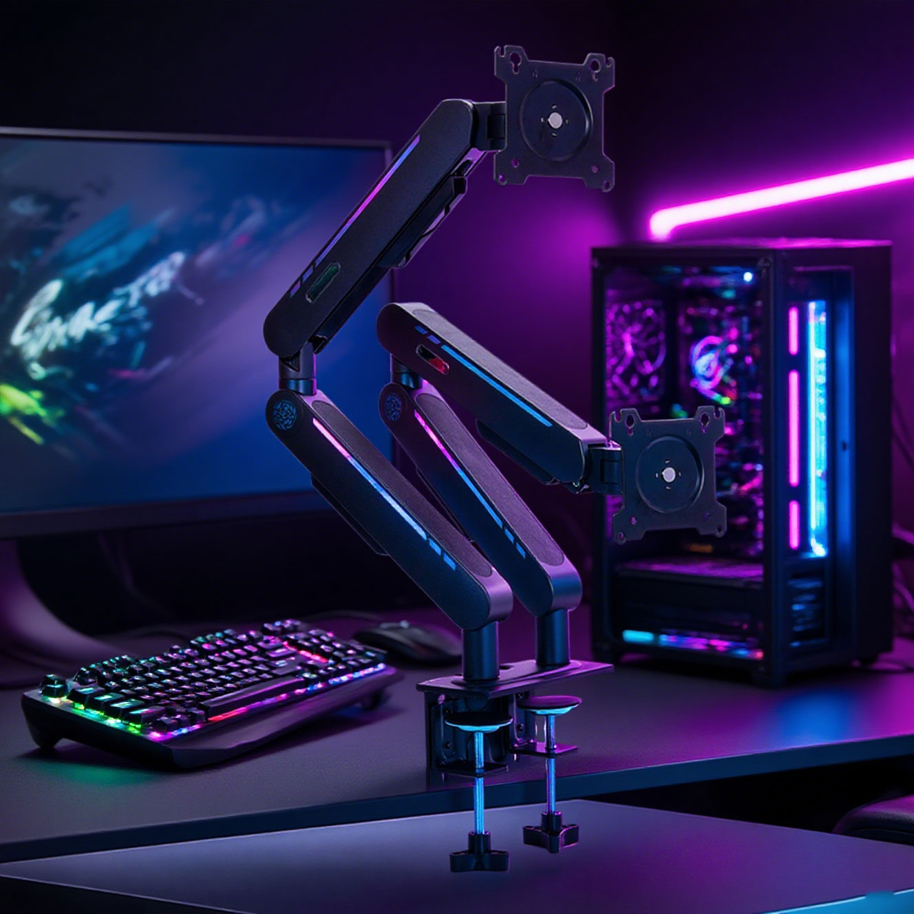 Dual Monitor Arm - New Arrival Gas Spring Desk Mount