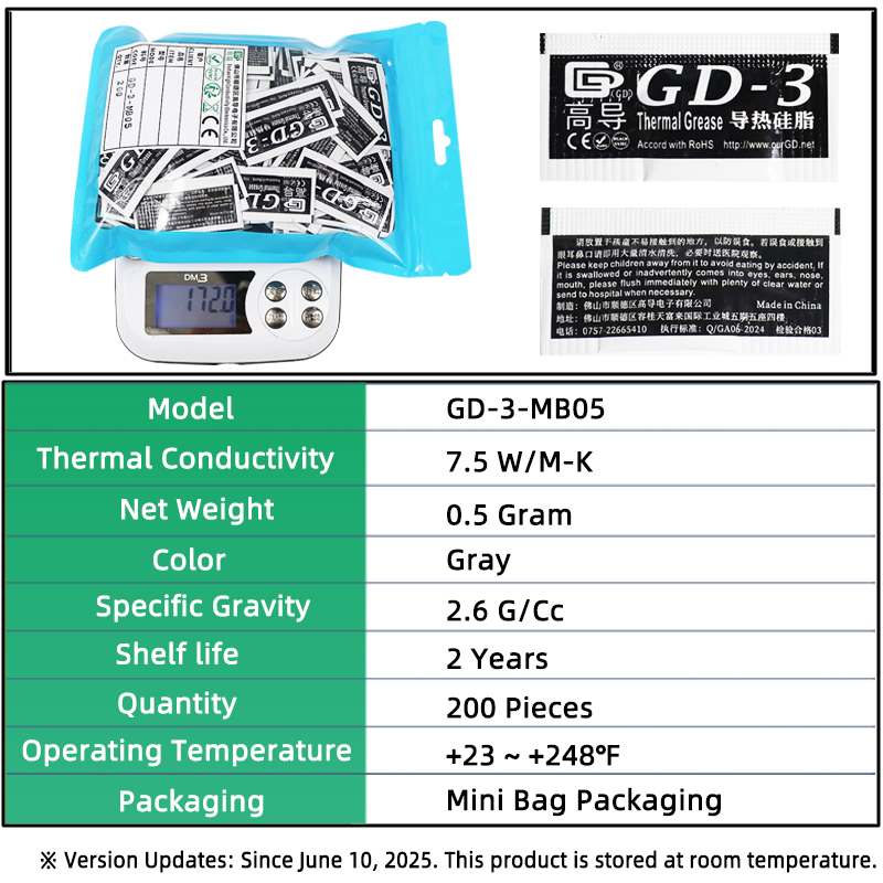 Net Weight 0.5 Gram 200 PCS Gr - Thermal Paste review and price