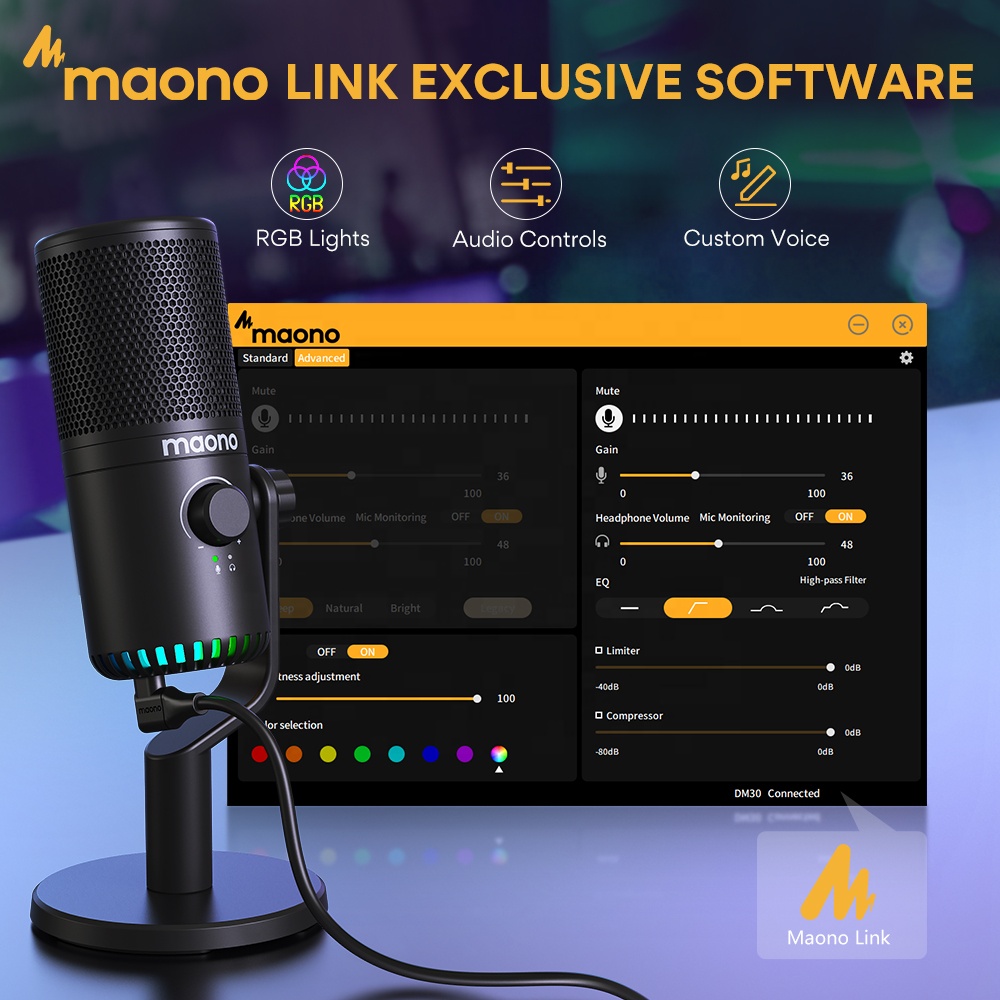 MAONO PC Programmable RGB Gami - Gaming Microphone review and price