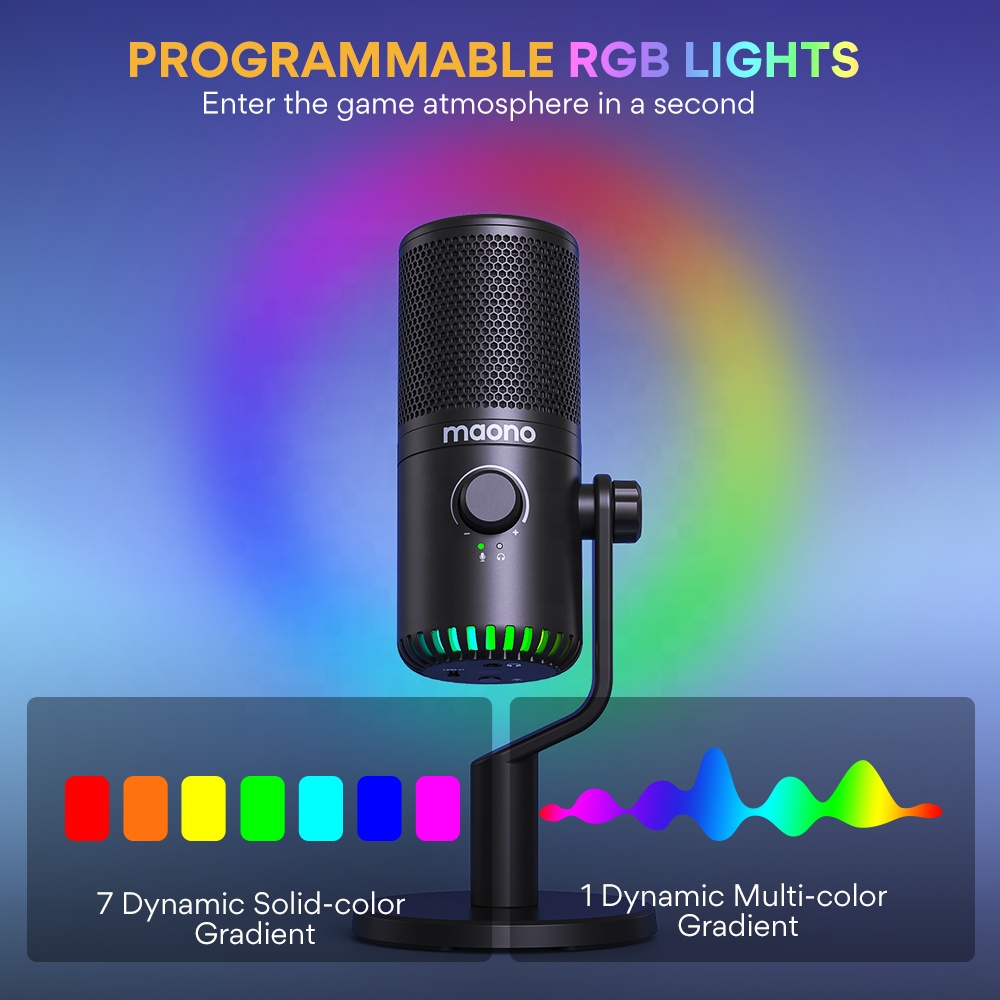 MAONO PC Programmable RGB Gami - Gaming Microphone review and price