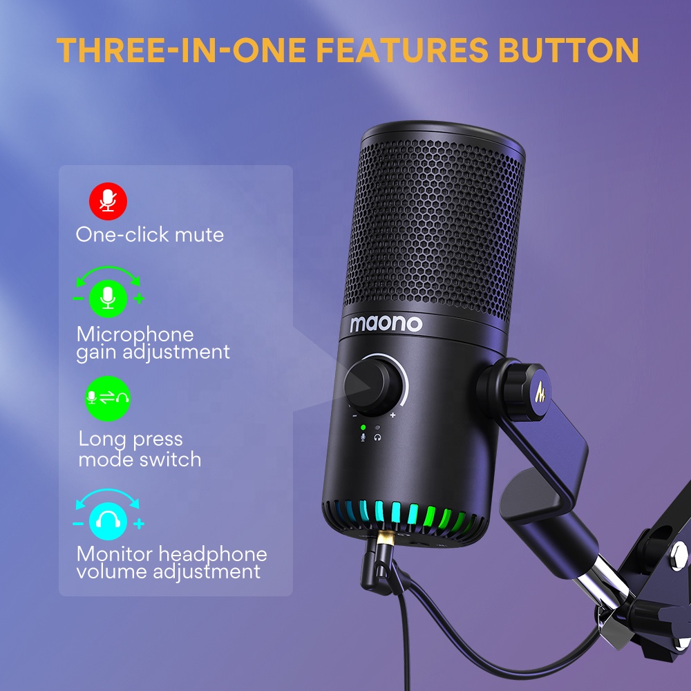 MAONO PC Programmable RGB Gami - Gaming Microphone review and price