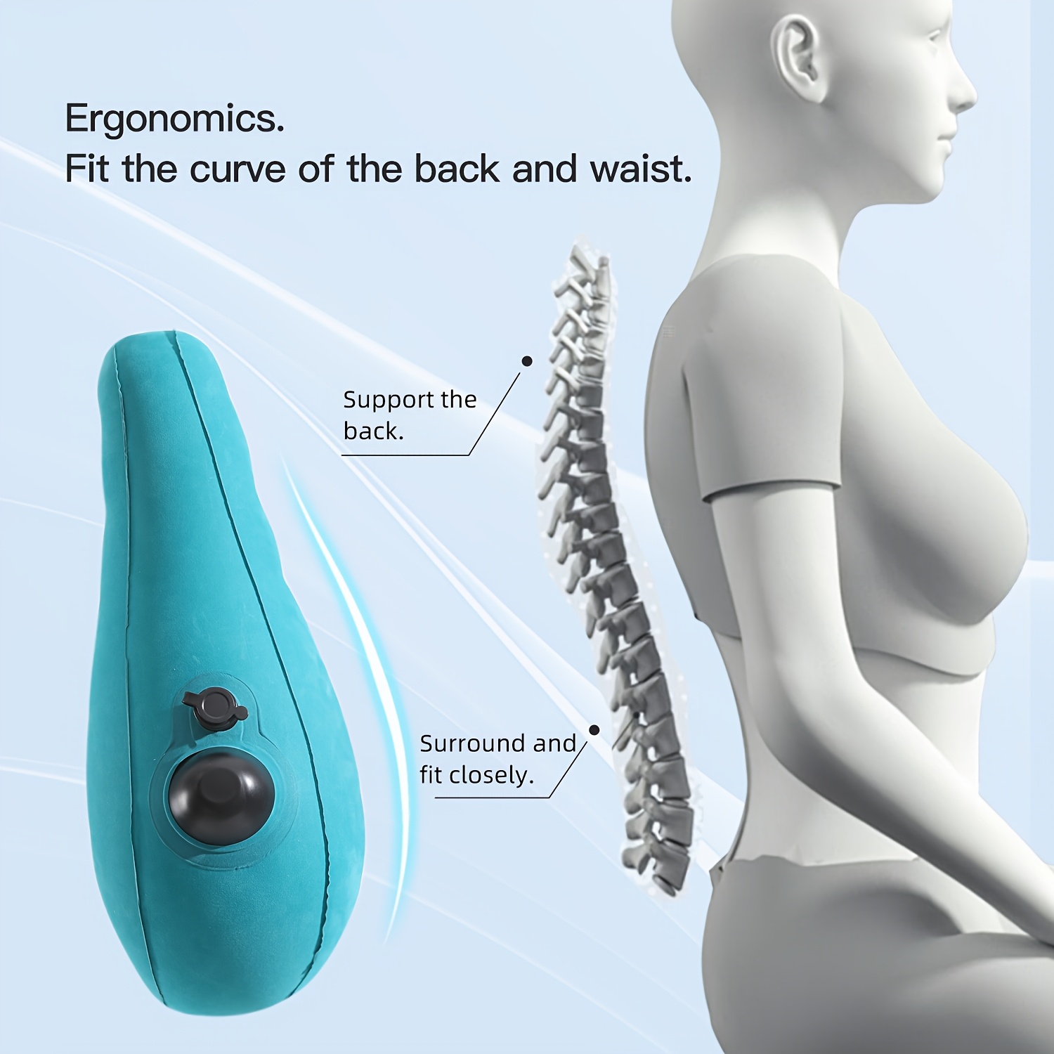 Ergonomic Inflatable Lumbar Su - Gaming Chair Lumbar Pillow review and price
