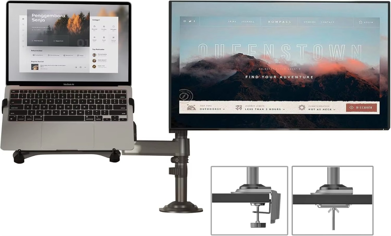 Dual Arm 2 in 1 Combo Laptop M - Dual Monitor Arm review and price
