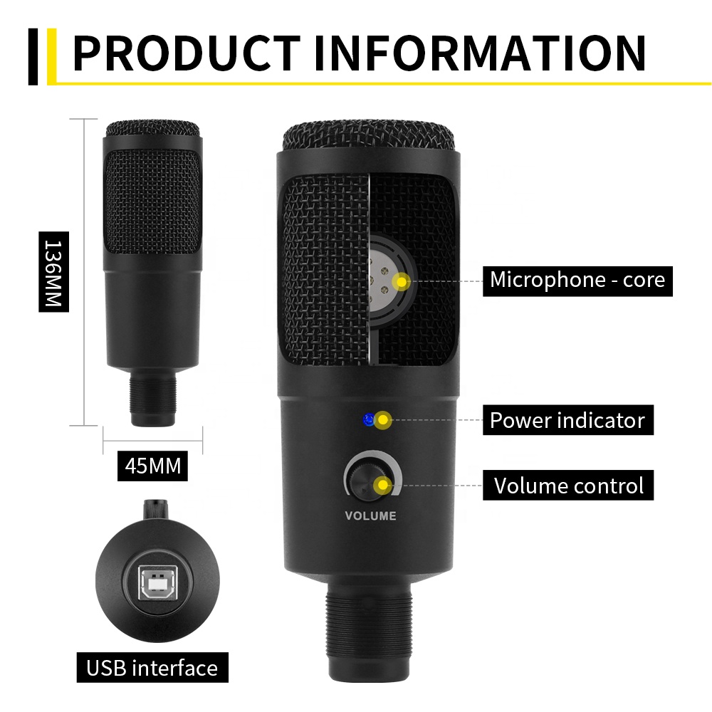 XTUGA K30 Professional Wired S - Gaming Microphone review and price