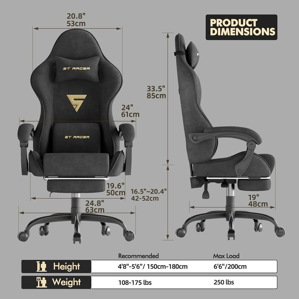 Velvet abric Ergonomic Gaming  - Pc Gaming Gaming review and price