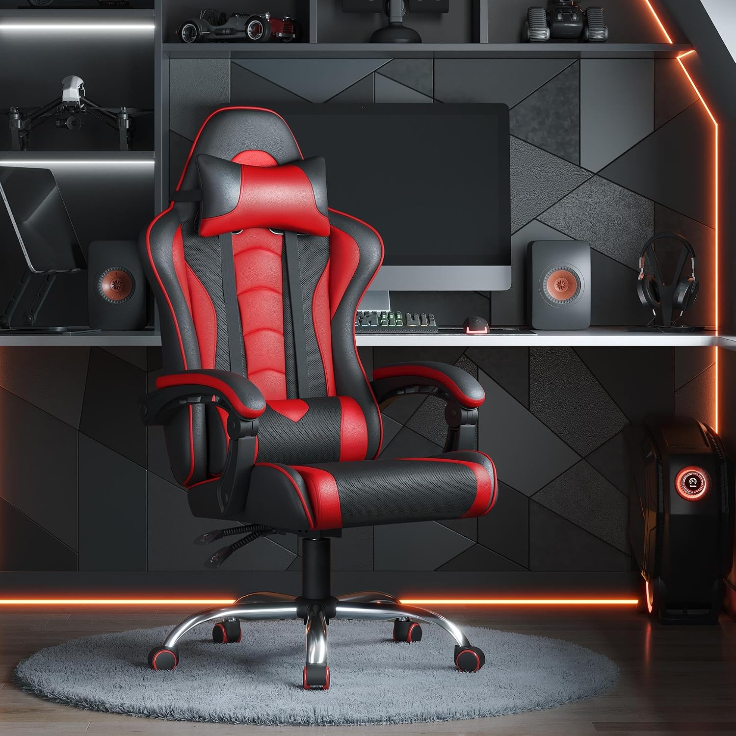 Gaming Chair with Massage Lumb - Gaming Chair Lumbar Pillow review and price