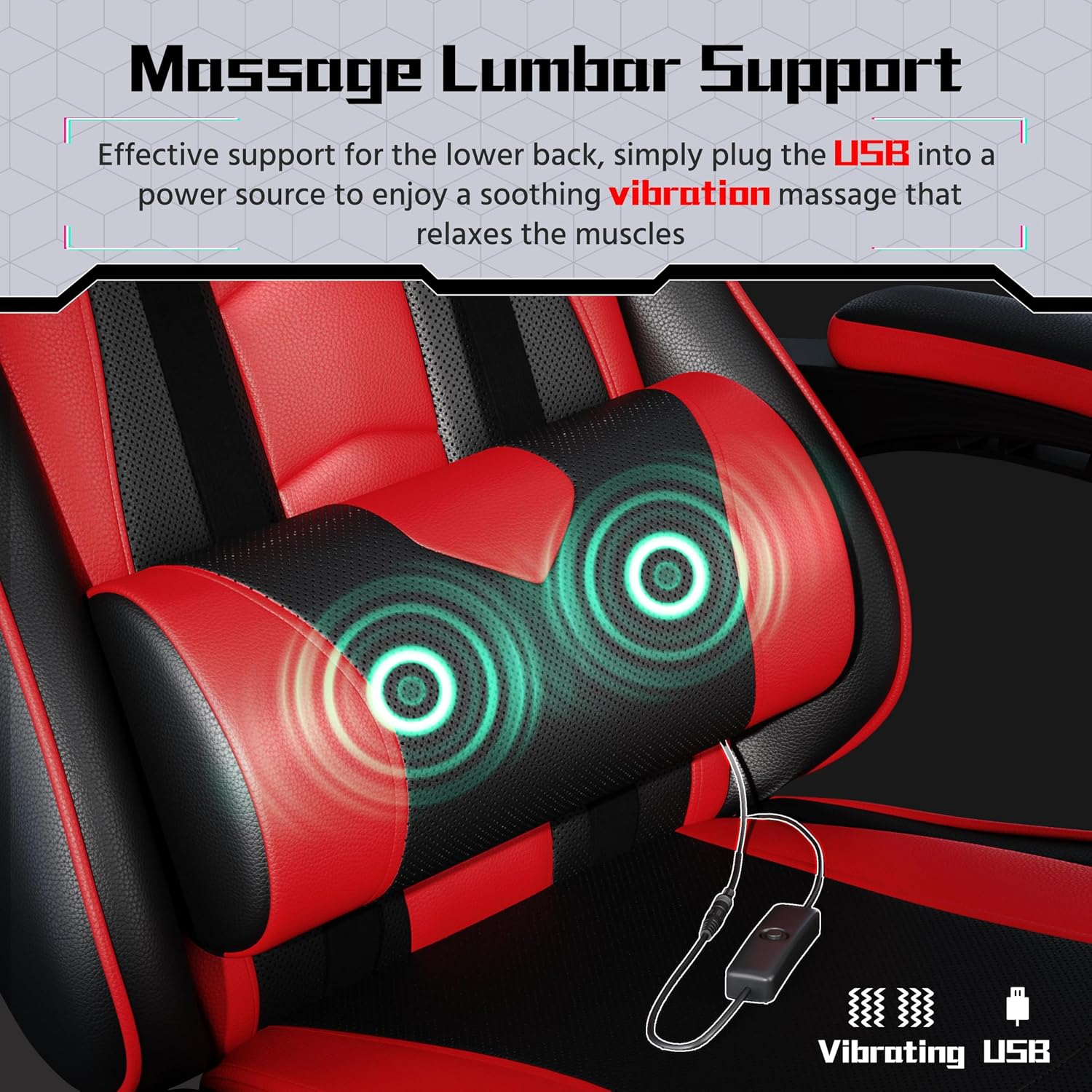 Gaming Chair with Massage Lumb - Gaming Chair Lumbar Pillow review and price