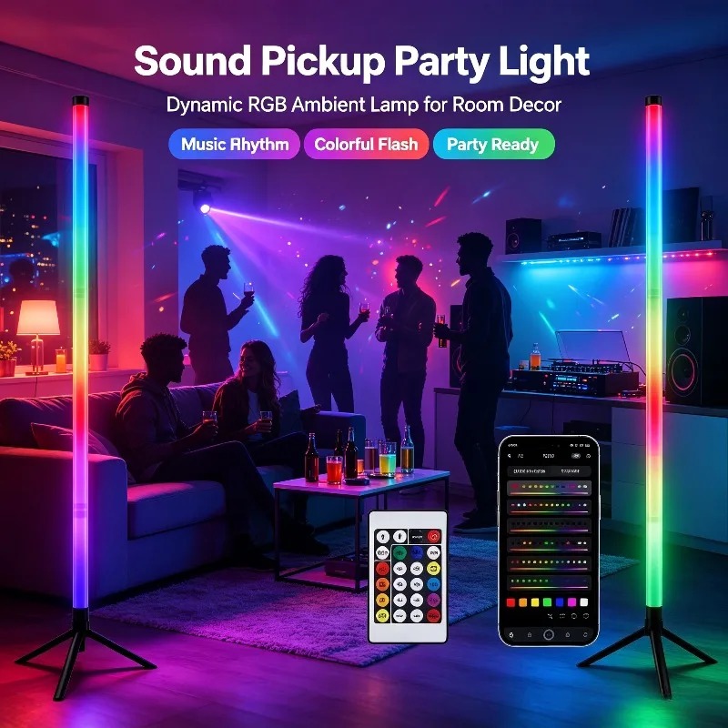 2PCS 120CM RGB Floor Lamp, Sou - Rgb Light Strip review and price