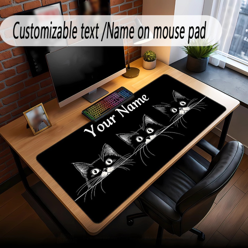 Cute 3 Black Cats Custom Desk  - Pc Gaming Names review and price